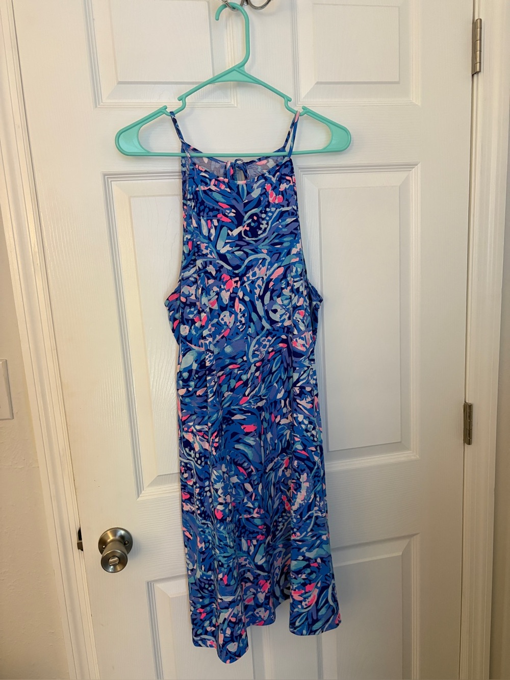 Blue Floral Print Maxi Dress